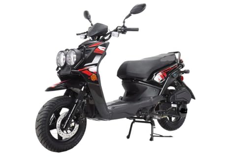 HHH Rocket 150 Moped Street Gas Vitacci Scooter 150cc Motorcycle Automatic Adult Bike with 12" Aluminum Wheels (Black)
