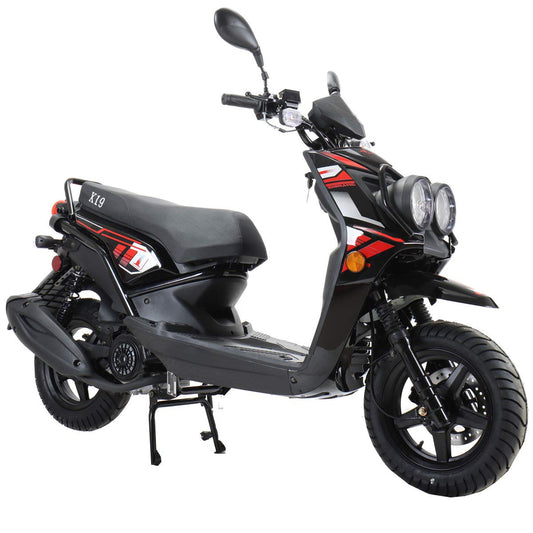 X-PRO 150cc Adult Moped Street Gas Moped 150cc Bike with 12" Aluminum Wheels (Black)