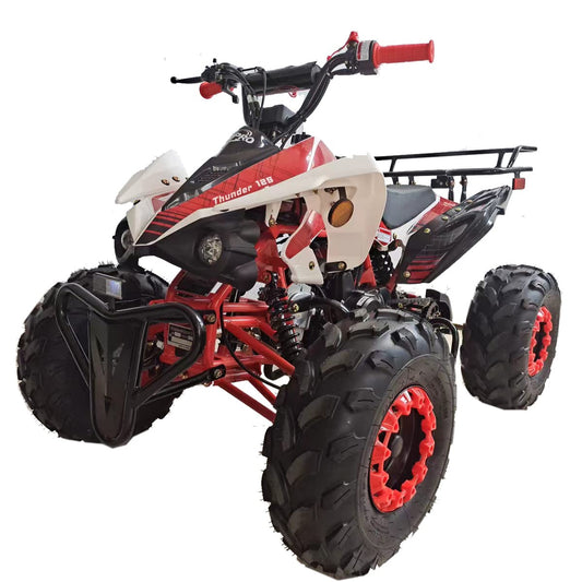 X-PRO 125cc ATV with Automatic Transmission w/Reverse, LED Headlights, Big 19"/18" Tires! (Red, Factory Package)