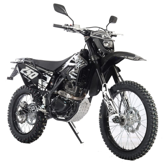 X-PRO Templar X 250cc 6 Speed Dirt Bike with Zongshen Engine Pit Bike Gas Adult Pitbike, Big 21"/18" Wheels! (Black)