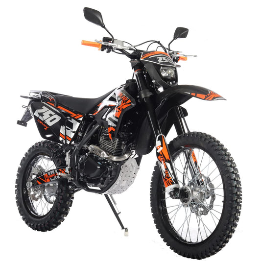 X-PRO Templar X 250cc 6 Speed Dirt Bike with Zongshen Engine Pit Bike Gas Dirt Bikes Adult Dirt Pitbike Gas Dirt Pit Bike, Big 21"/18" Wheels! (Orange)